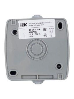 выключатель 1-кл. 1п оп aquatic 10а ip54 вс-20-1-0-а сер. iek eva10-k03-10-54 от магазина Штепсель и батарейка. - фото_3