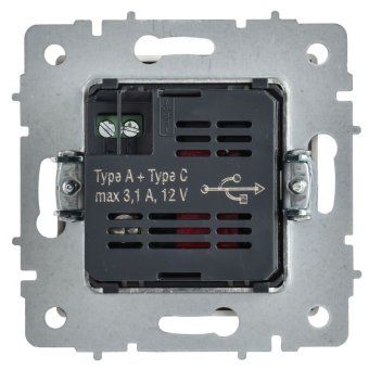 розетка brite рю11-1-браб 18вт usb a+c механизм арктич. бел. iek br-u22-018-k91 от магазина Штепсель и батарейка. - фото_4