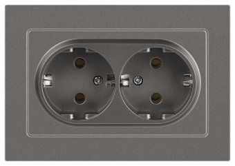 розетка accent 6-205-09 двойн. 2x2p+e schuko 16а-250в ip20 су al/cu титан intro б0063500 от магазина Штепсель и батарейка.