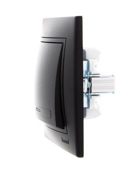 выключатель 1-кл. 1п сп mira 10а ip20 со вставкой черн. бархат lezard 701-4242-100 от магазина Штепсель и батарейка. - фото_3