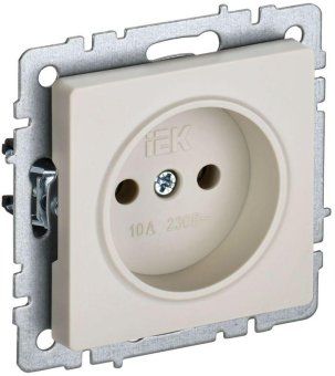 розетка brite рс10-1-0-бркр 10а без заземл. без защ. шторок механизм беж. iek br-r10-10-k10 от магазина Штепсель и батарейка.
