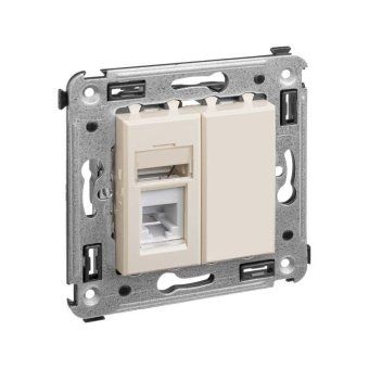 розетка телефонная 1-м сп avanti "ванильная дымка" rj12 dkc 4405313 от магазина Штепсель и батарейка. - фото_2