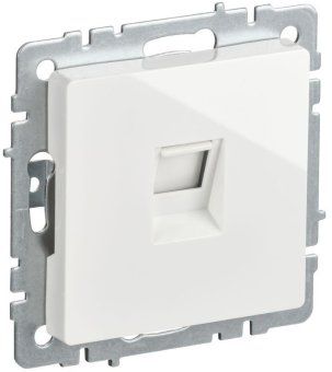 розетка компьютерная brite rj45 кат.5e рк10-брб механизм бел. iek br-k10-1-k01-pro от магазина Штепсель и батарейка.