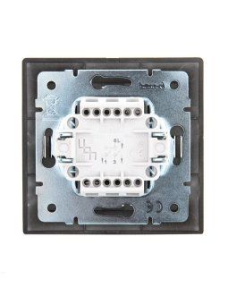 выключатель 2-кл. 1п сп mira 10а ip20 со вставкой черн. бархат lezard 701-4242-101 от магазина Штепсель и батарейка. - фото_4