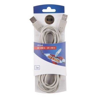 шнур штекер usb-а - штекер usb-a 3м блист. rexant 06-3153 от магазина Штепсель и батарейка.
