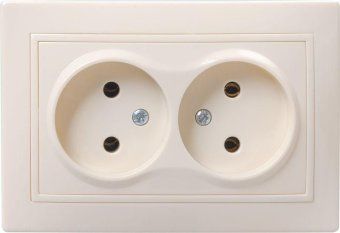 розетка 2-м сп кварта 10а ip20 без заземл. без защ. шторок крем. iek erk23-k33-10-dm от магазина Штепсель и батарейка.