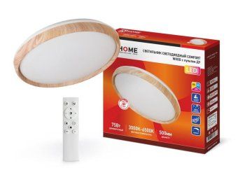 светильник светодиодный comfort wood 75вт 3000-6500к 6000лм 230в 490х90мм с пультом ду in home 4690612035758 от магазина Штепсель и батарейка.