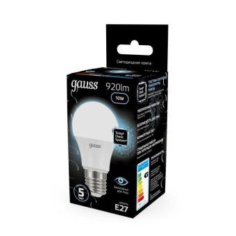 лампа светодиодная black 10вт a60 грушевидная 4100к нейтр. бел. e27 920лм gauss 102502210 от магазина Штепсель и батарейка. - фото_6