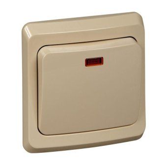 выключатель 1-кл. сп этюд 10а ip20 с подсветкой крем. se bc10-005k от магазина Штепсель и батарейка.