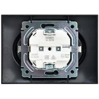 розетка 2-м skandy 16а с заземл. защ. шторки в сборе sk-r07bl черн. iek sk-r24-16-k02-f от магазина Штепсель и батарейка. - фото_6