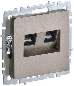 розетка компьютерная двойн. сп rj45 кат.5e brite рк10-2-брш механизм шампань iek br-k20-1-k37 от магазина Штепсель и батарейка. - фото_4