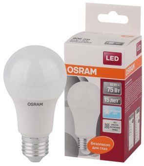 лампа светодиодная led star classic a 75 8.5w/840 8.5вт грушевидная матовая 4000к нейтр. бел. e27 806лм 220-240в пластик. osram 4058075086647 от магазина Штепсель и батарейка.