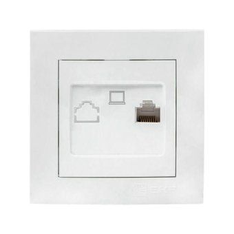 розетка компьютерная 1-м сп валенсия rj45 бел. proxima ekf ewk01-035-10 от магазина Штепсель и батарейка. - фото_2