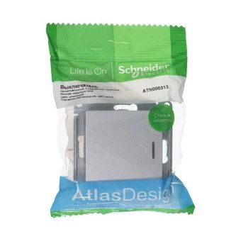 выключатель 1-кл. сп atlasdesign 10а ip20 (сх. 1а) 10ax с подсветкой механизм алюм. se atn000313 от магазина Штепсель и батарейка. - фото_6