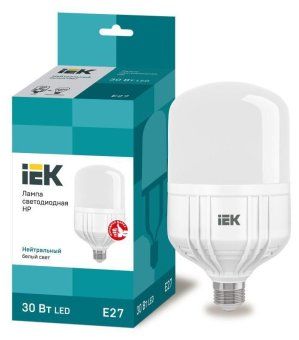 лампа светодиодная hp 30вт 4000к нейтр. бел. e27 230в iek lle-hp-30-230-40-e27 от магазина Штепсель и батарейка.