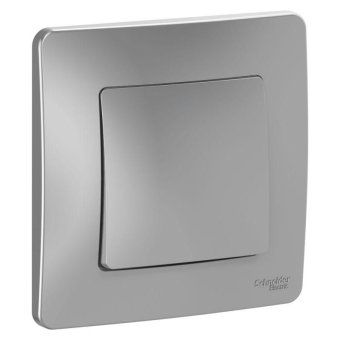 выключатель 1-кл. сп blanca 10а ip20 (сх. 1) 250в алюм. se blnvs010103 от магазина Штепсель и батарейка.
