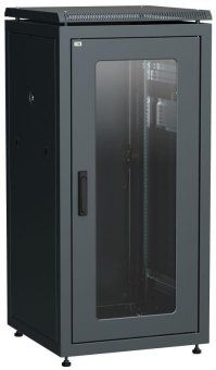 шкаф сетевой 19дюйм linea n 24u 600х600мм стеклянная передняя дверь задняя металлическая черн. itk ln05-24u66-gm от магазина Штепсель и батарейка.