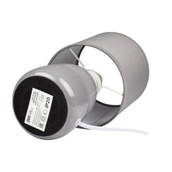 светильник настольный jh2-02-gy e14 ip20 130х130х255мм керамика; ткань; pvc-пластик сер. jazzway 5062320 от магазина Штепсель и батарейка. - фото_3