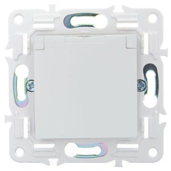розетка 1-м skandy 16а ip44 с заземл. защ. шторки с крышкой sk-r11w арктич. бел. iek sk-r16-16-44-k01 от магазина Штепсель и батарейка. - фото_3