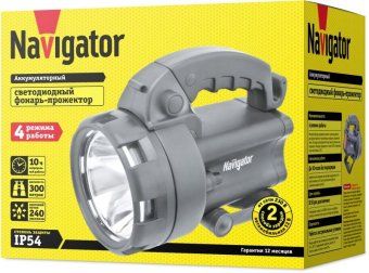 фонарь-прожектор аккумуляторный 94 963 npt-sp09-accu 1cree 3вт + 4led аккум. 4в 4а.ч. navigator 94963 от магазина Штепсель и батарейка.