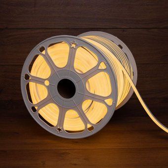 шнур светодиодный гибкий неон led smd 8х16мм 120led/м теп. бел. (уп.100м) neon-night 131-046 от магазина Штепсель и батарейка.