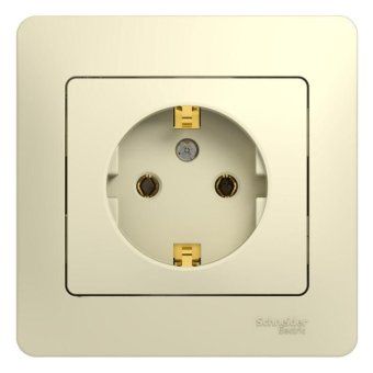 розетка 1-м сп glossa 16а ip20 с заземл. в сборе беж. se gsl000242 от магазина Штепсель и батарейка.