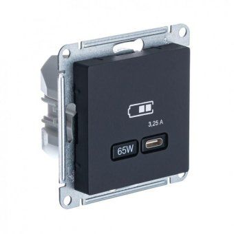 розетка usb atlasdesign тип c 65вт qc pd высокоскор. зу механизм карбон se atn001027 от магазина Штепсель и батарейка.