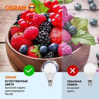 лампа светодиодная led value lvclp60 7sw/865 7вт шар матовая e14 230в 10х1 ru osram 4058075579682 от магазина Штепсель и батарейка. - фото_2
