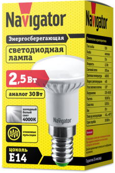 лампа светодиодная 94 134 nll-r39-2.5-230-4.2k-e14 2.5вт 4200к бел. e14 200лм 176-264в navigator 94134 от магазина Штепсель и батарейка. - фото_2