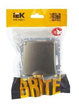розетка brite рсбш10-3-брш 16а ip20 с заземл. защ. шторки с крышкой механизм шампань iek br-r16-16-k37 от магазина Штепсель и батарейка. - фото_6