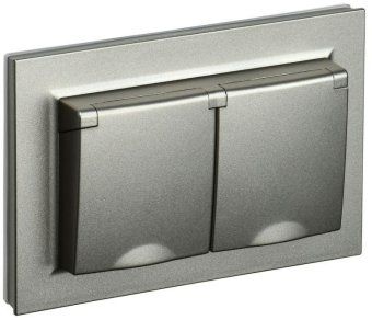 розетка 2-м сп brite рсбш12-3-44-брш 16а в сборе ip44 с крышкой шампань iek br-r26-16-44-k37-f от магазина Штепсель и батарейка. - фото_2