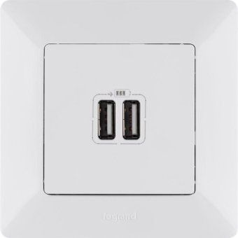 розетка usb 2-м valena life 240в/5в 2400ма с лицев. панелью механизм бел. leg 753412 от магазина Штепсель и батарейка. - фото_6