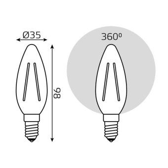 лампа светодиодная филаментная black filament 7вт свеча 2700к тепл. бел. e14 550лм gauss 103801107 от магазина Штепсель и батарейка. - фото_2