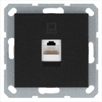 розетка компьютерная 1-м rj45 ip20 кат. 5e механизм антрацит jasmart g6105b от магазина Штепсель и батарейка.