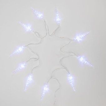 гирлянда светодиодная "сосульки" 1.5м 10led бел. 0.1вт ip20 провод пвх прозр. элементы питания 2хaa (не в компл.) neon-night 303-094 от магазина Штепсель и батарейка. - фото_5