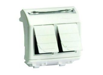 розетка компьютерная 2-м сп 2мод. brava rj45 кат.6 бел. dkc 76452b от магазина Штепсель и батарейка.