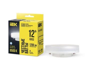 лампа светодиодная t75 таблетка 12вт 230в 6500к gx53 iek lle-t80-12-230-65-gx53 от магазина Штепсель и батарейка.