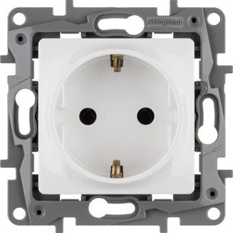 розетка 1-м сп etika 16а ip20 250в 2p+e с заземл. немецк. стандарт винтов. клеммы механизм бел. leg 672221 от магазина Штепсель и батарейка. - фото_7