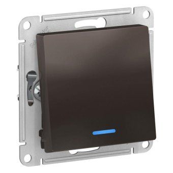 переключатель проходной 1-кл. сп atlasdesign 10а ip20 (сх. 6а) 10ax с подсветкой механизм мокко se atn000663 от магазина Штепсель и батарейка.