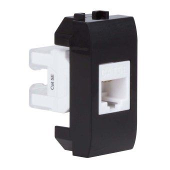 розетка компьютерная 1-м сп 1мод. brava rj45 кат.5e черн. dkc 77654n от магазина Штепсель и батарейка. - фото_2