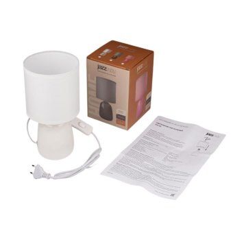 светильник настольный jh2-02-wh e14 ip20 130х130х255мм керамика; ткань; pvc-пластик бел. jazzway 5062313 от магазина Штепсель и батарейка. - фото_6