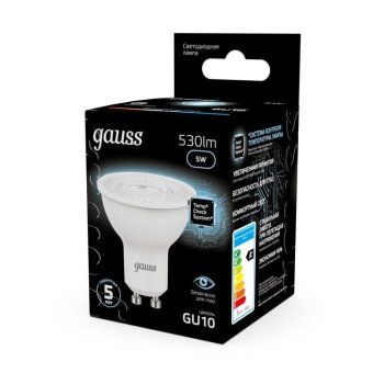 лампа светодиодная black 5вт mr16 софит 4100к нейтр. бел. gu10 530лм gauss 101506205 от магазина Штепсель и батарейка. - фото_5