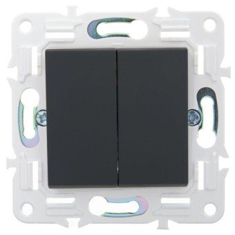 выключатель 2-кл. skandy 10а sk-v09g с индикацией графит iek sk-v20-1-10-k53 от магазина Штепсель и батарейка. - фото_2