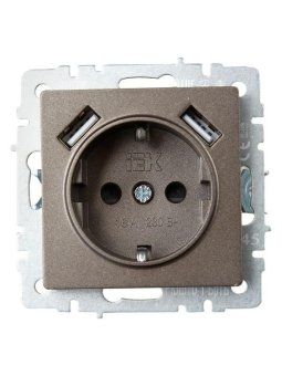 розетка brite рюш10-1-бртб 16а с usb a+a 2.1а с заземл. защ. шторки темн. механизм бронза iek br-r14-16-u21-d21-k45 от магазина Штепсель и батарейка. - фото_3