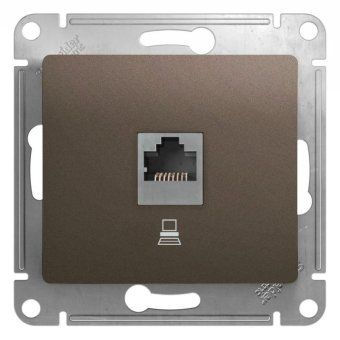 розетка компьютерная 1-м glossa rj45 кат.5e механизм шоколад se gsl000881k от магазина Штепсель и батарейка.