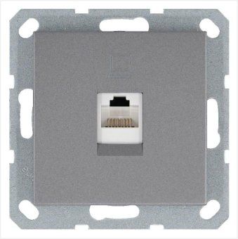 розетка компьютерная 1-м rj45 ip20 кат. 5e механизм алюм. jasmart g6105s от магазина Штепсель и батарейка.