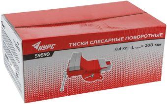 тиски слесарные поворотные стальные 200мм (8.4кг) курс 59599 от магазина Штепсель и батарейка. - фото_4