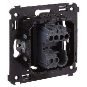 выключатель 1-кл. 2мод. сп avanti "черный квадрат" 16а ip20 черн. dkc 4402103 от магазина Штепсель и батарейка.