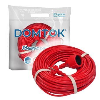 удлинитель-шнур 1х40м без заземл. 10а ip20 2.2квт пвс 2х1 domtok 2491 от магазина Штепсель и батарейка. - фото_3