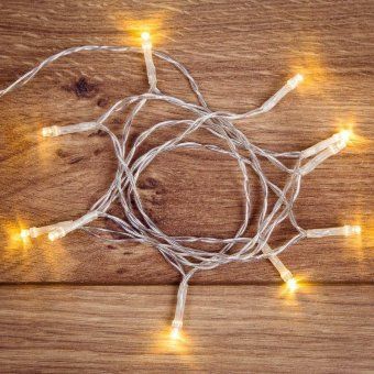 гирлянда светодиодная универсальная 1.2м 10led тепл. бел. 0.1вт ip20 провод пвх прозр. элементы питания 2хaa (не в компл.) neon-night 303-073 от магазина Штепсель и батарейка.